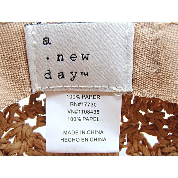 A New Day Womens Natural Color Tan Chateau Panama Wide Floppy Brim Sun Beach Hat - Picture 10 of 12